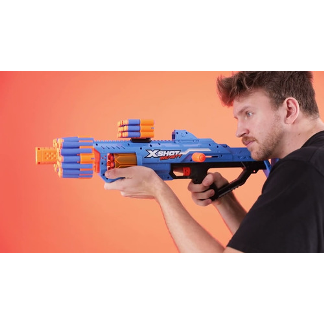 Zuru X-shot Insanity Berzerko Lanzador De Dardos + 48 Dardos Azul 10