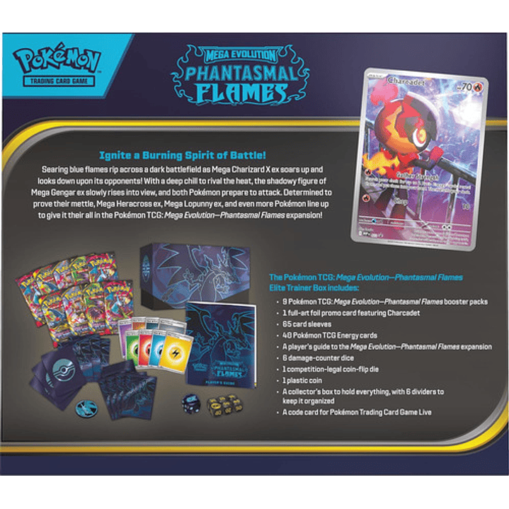 POKEMON TCG MEGA EVOLUTION PHANTASMAL FLAMES ELITE TRAINER BOX  INGLÉS 4