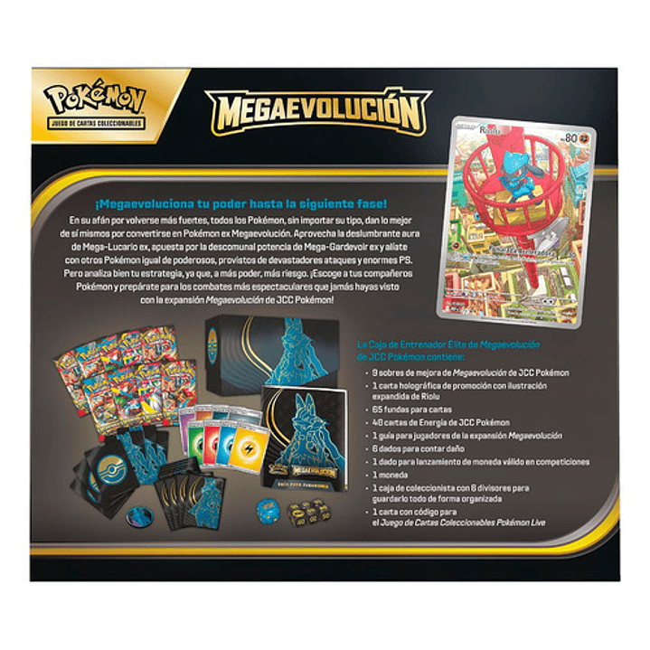 POKEMON TCG MEGA EVOLUTION ELITE TRAINER BOX MEGA LUCARIO ESPAÑOL  4