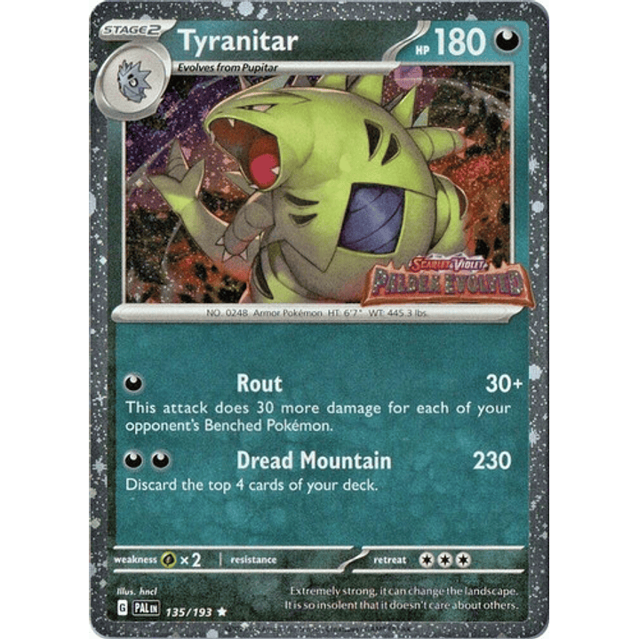 TYRANITAR 135/193 PALDEA EVOLVED PAL PROMO CARD 1
