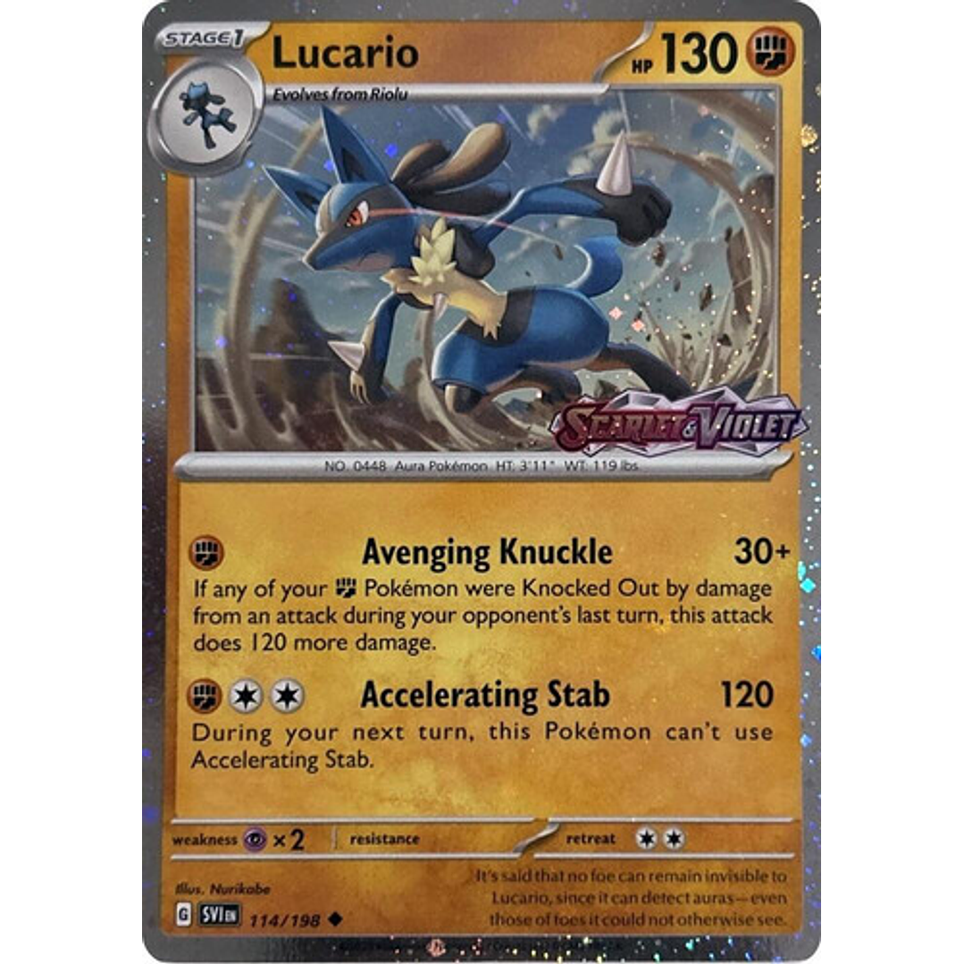 LUCARIO 114/198 SCARLET & VIOLET SVI PROMO CARD 1