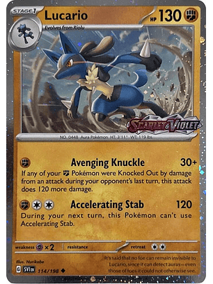 LUCARIO 114/198 SCARLET & VIOLET SVI PROMO CARD