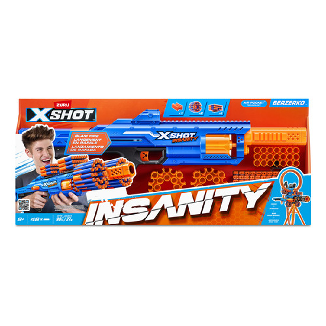 Pistola X-shot Insanity Berzerko 48 Dardos Azul 1