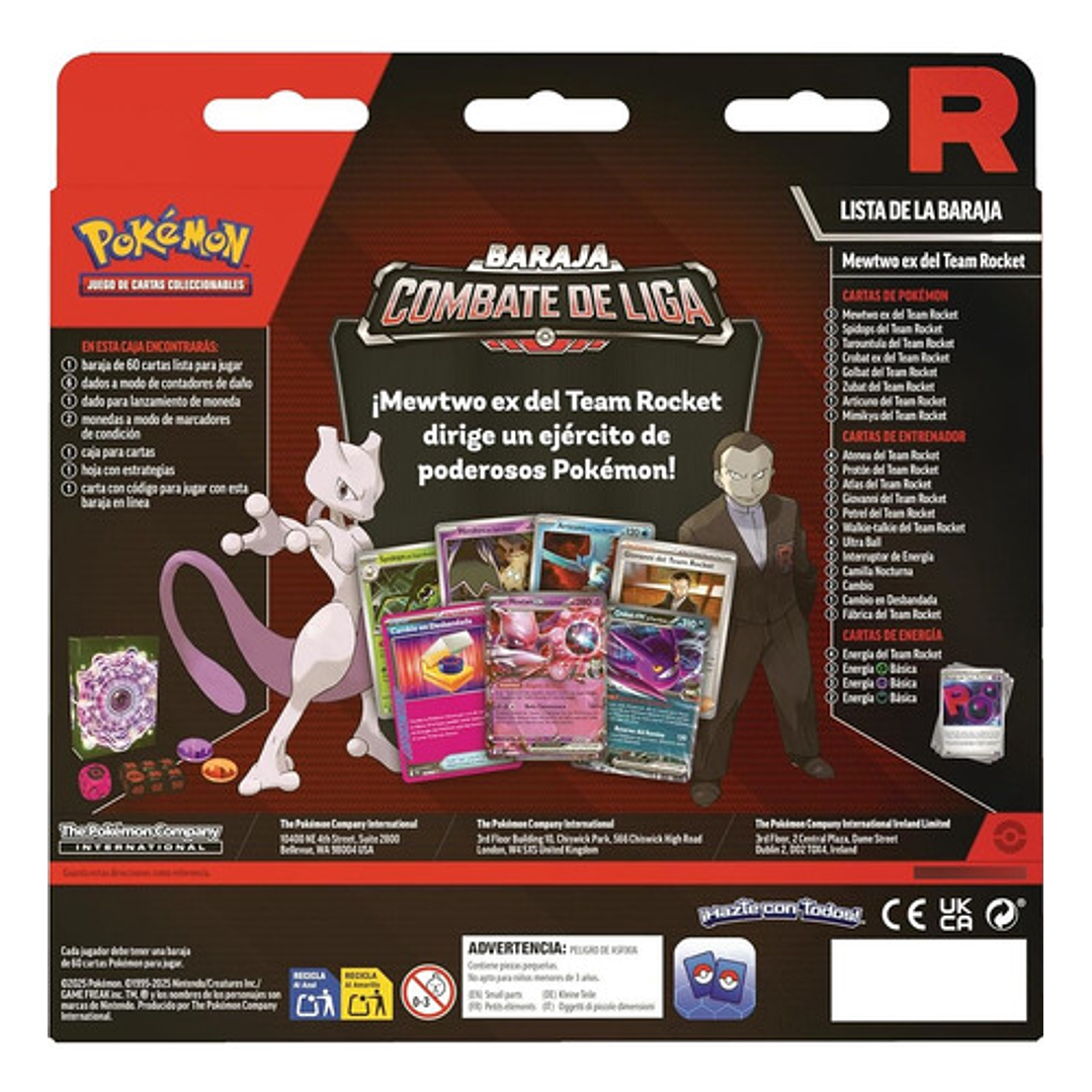 POKEMON TCG TEAM ROCKET'S MEWTWO EX LEAGUE BATTLE DECK ESPAÑOL 2