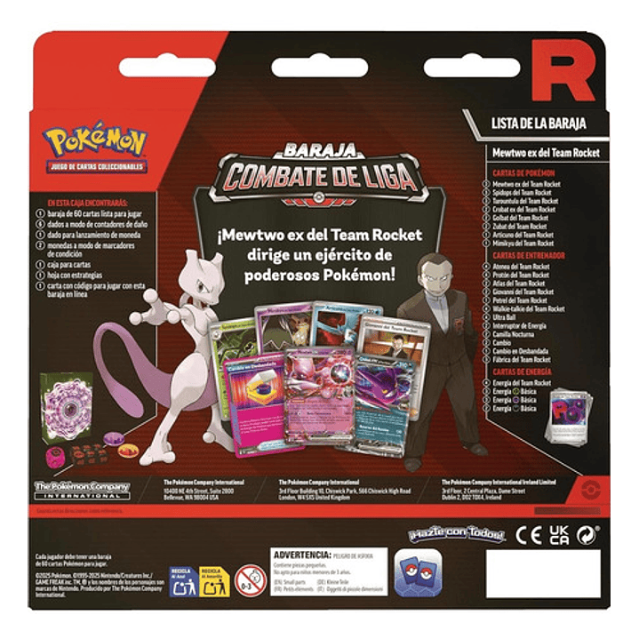 POKEMON TCG TEAM ROCKET'S MEWTWO EX LEAGUE BATTLE DECK ESPAÑOL 2