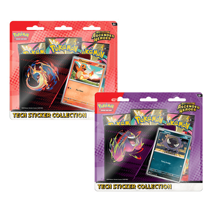 POKEMON TCG MEGA EVOLUTION ASCENDED HEROES PAR TECH STICKER COLLECTION CHARMANDE / GASTLY INGLES 1