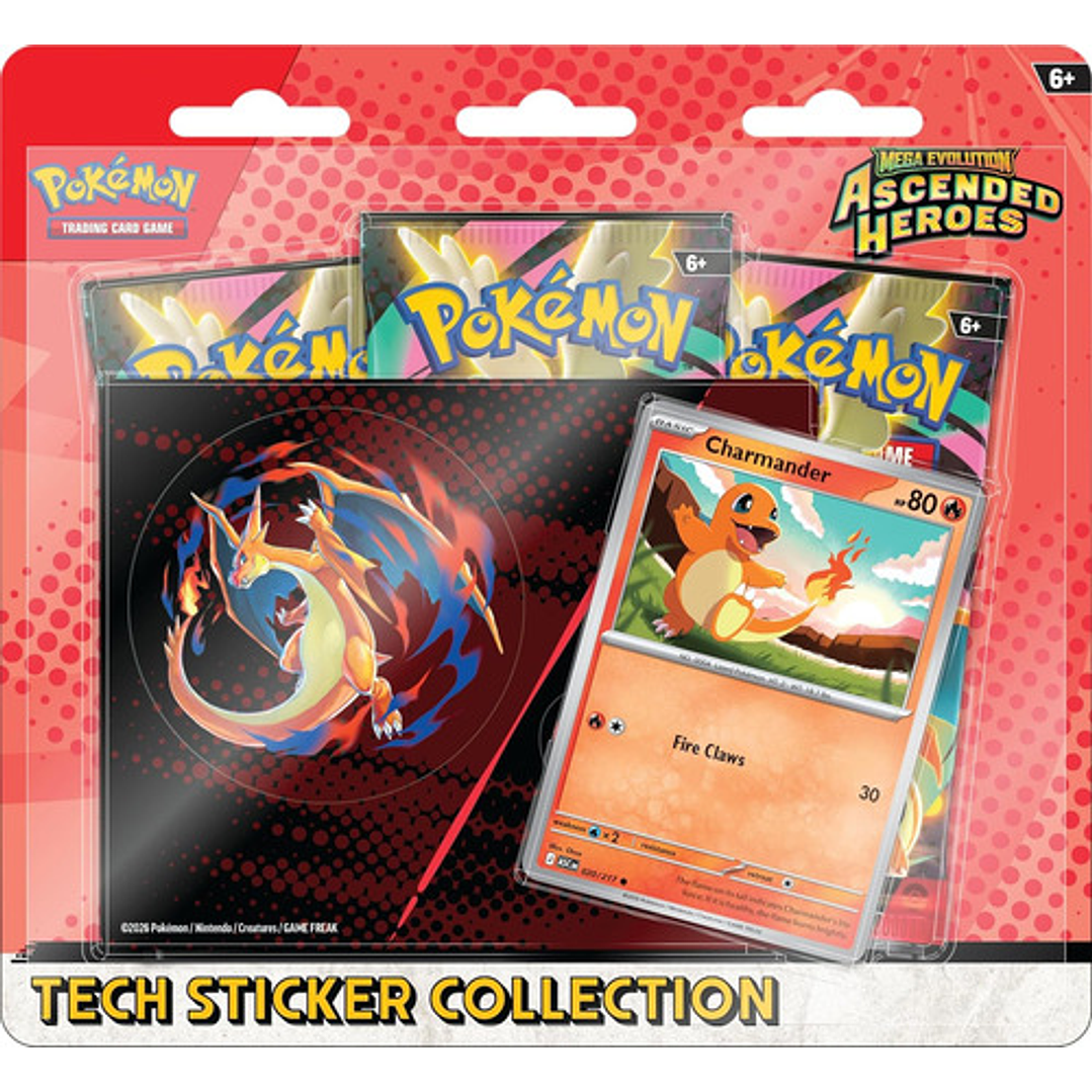 POKEMON TCG MEGA EVOLUTION ASCENDED HEROES PAR TECH STICKER COLLECTION CHARMANDE / GASTLY INGLES 5