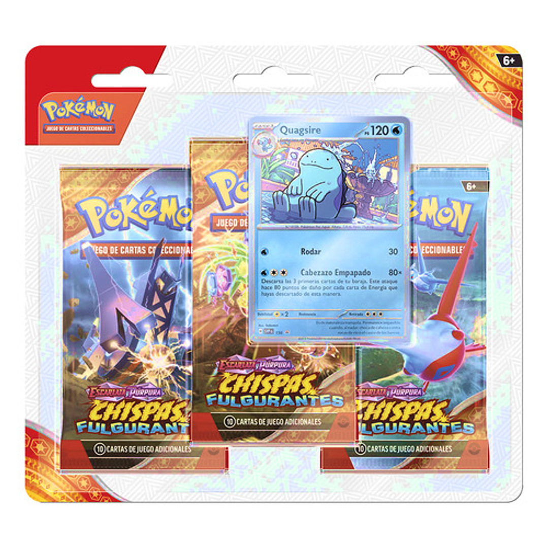 POKEMON TCG SURGING SPARKS 3 PACK BLISTER ESPAÑOL 1