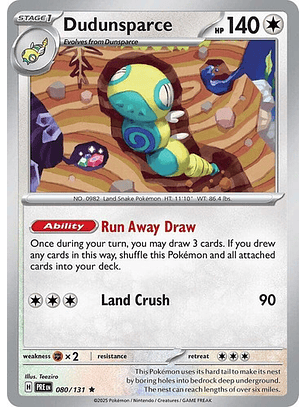 Pokemon Tcg Dudunsparce Pre 080/131 Prismatic Evolutions Ing