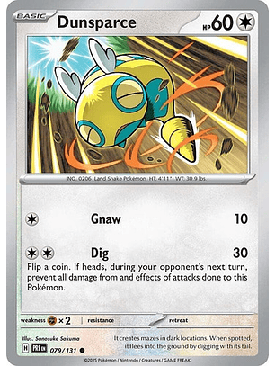 Pokemon Tcg Dunsparce Pre 079/131 Prismatic Evolutions Ing