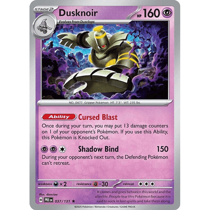 Pokemon Tcg Dusknoir Pre 037/131 Prismatic Evolutions Ing 1