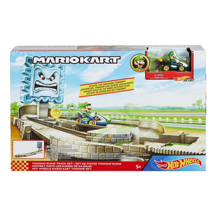 HOT WHEELS MARIO KART PISTA THWOMP RUINS LUIGI 3