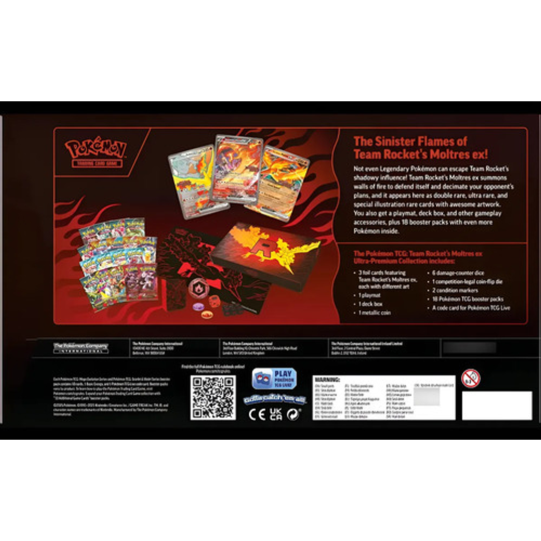 POKEMON TCG TEAM ROCKECT´S MOLTRES EX ULTRA PREMIUM COLLECTION UPC INGLES 2