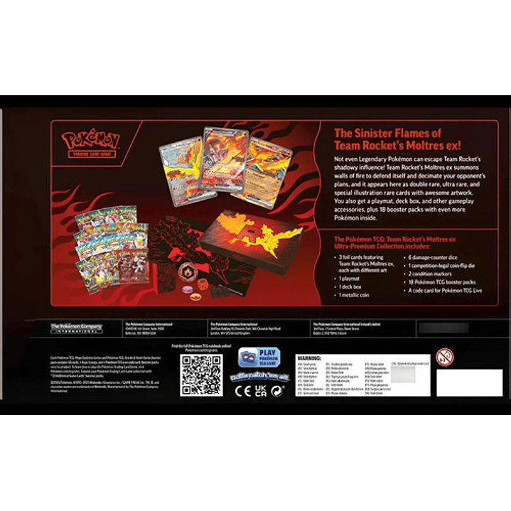 POKEMON TCG TEAM ROCKECT´S MOLTRES EX ULTRA PREMIUM COLLECTION UPC INGLES 2