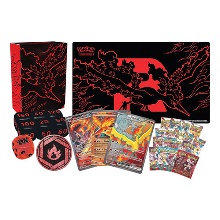POKEMON TCG TEAM ROCKECT´S MOLTRES EX ULTRA PREMIUM COLLECTION UPC INGLES 3