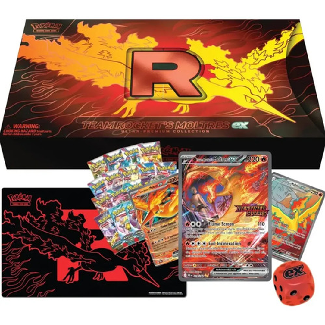 POKEMON TCG TEAM ROCKECT´S MOLTRES EX ULTRA PREMIUM COLLECTION UPC INGLES 12