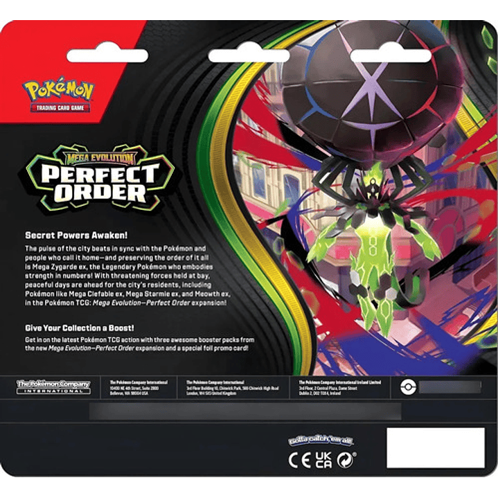 POKEMON TCG MEGA EVOLUTION PERFECT ORDER 3 BOOSTER BLISTER INGLES 3