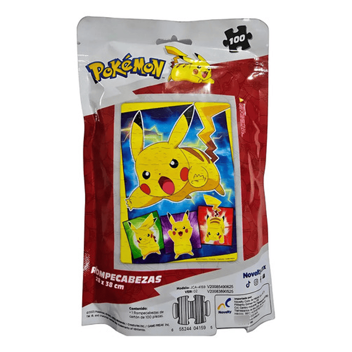 ROMPECABEZAS POKEMON PIKACHU 100 PIEZAS NOVELTY 4