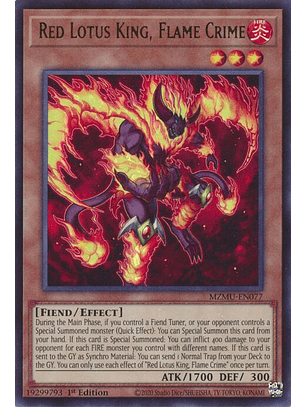 RED LOTUS KING, FLAME CRIME MZMU-EN077 ULTRA RARE