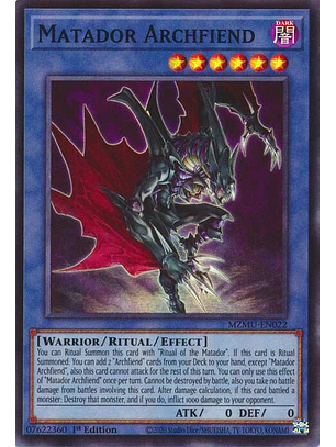 MATADOR ARCHFIEND MZMU-EN022 SUPER RARE
