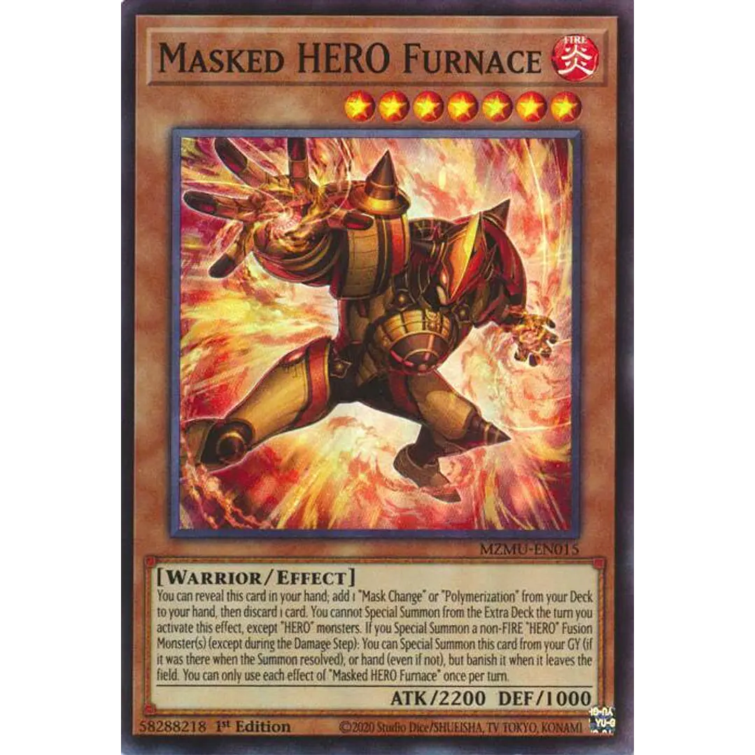 MASKED HERO FURNACE MZMU-EN015 SUPER RARE 1