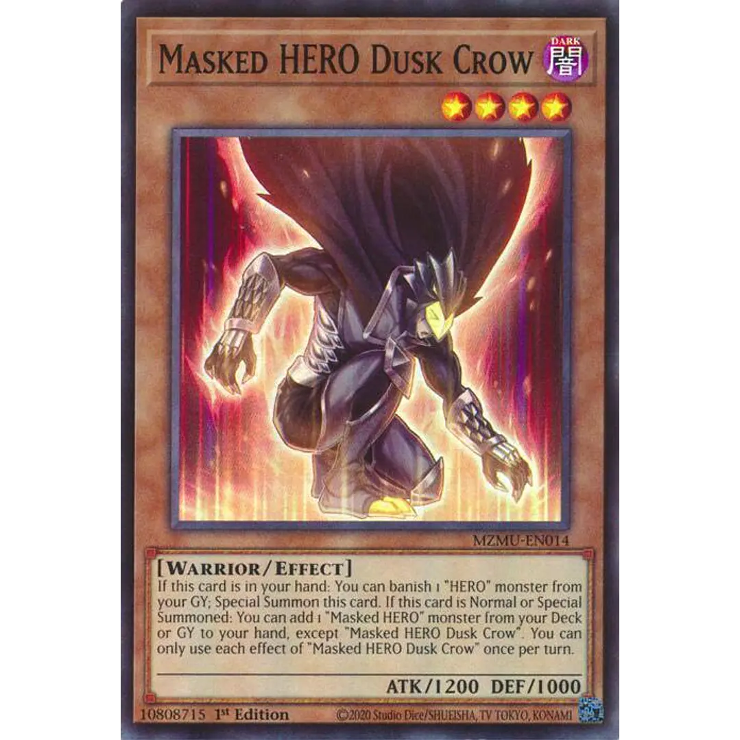 MASKED HERO DUSK CROW MZMU-EN014 SUPER RARE 1