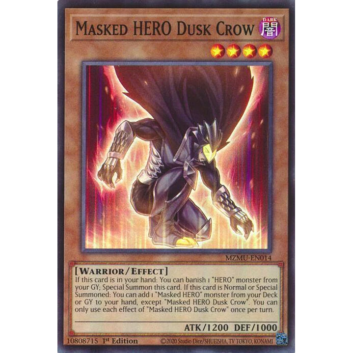 MASKED HERO DUSK CROW MZMU-EN014 SUPER RARE 1