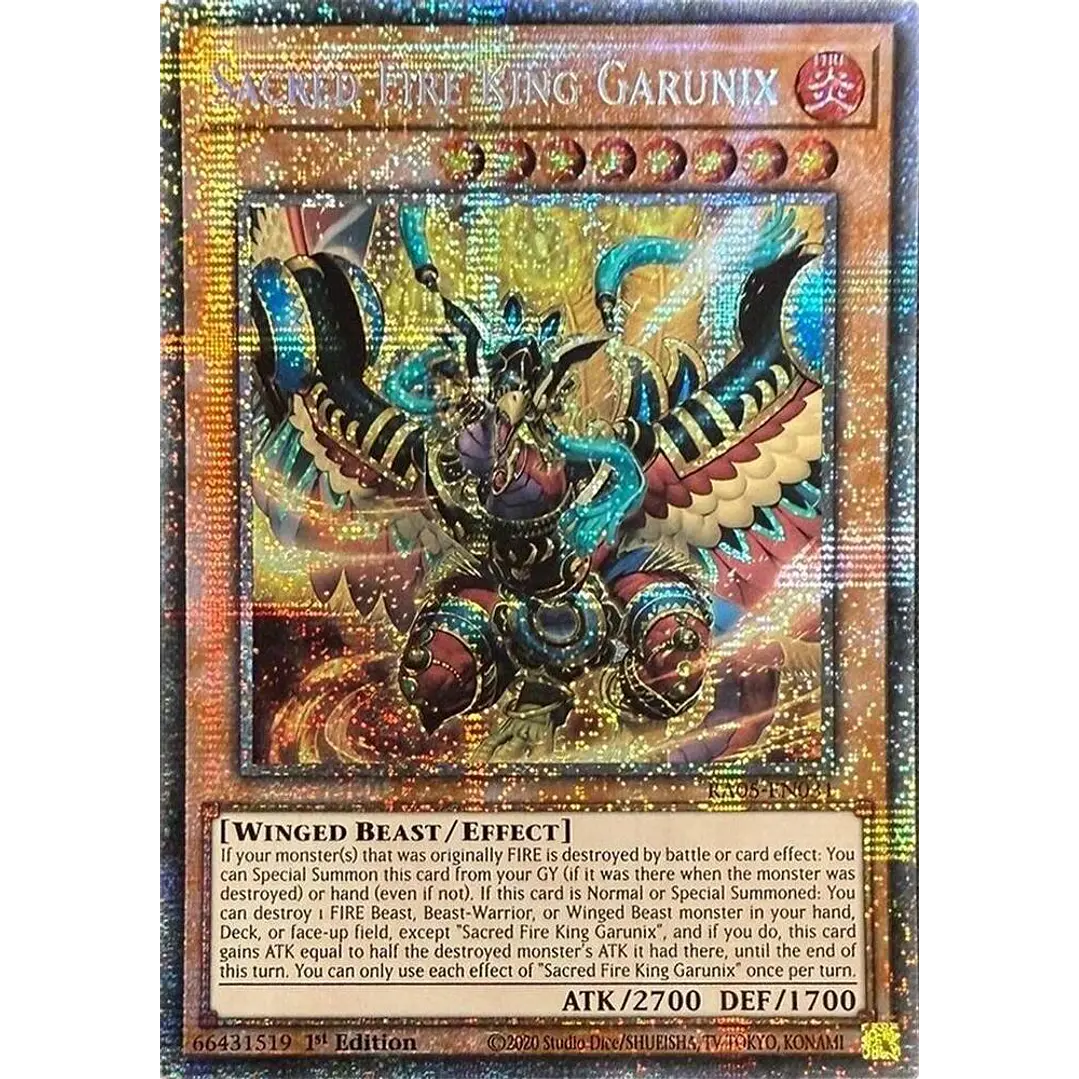SACRED FIRE KING GARUNIX RA05-EN031 STARLIGHT RARE 1