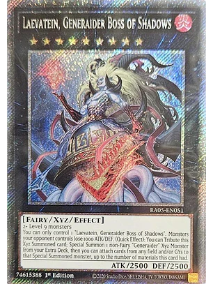 LAEVATEIN, GENERAIDER BOSS OF SHADOWS RA05-EN051PLATINUM SECRET RARE