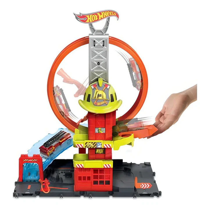 Hot Wheels City Pista De Juguete Súper Estación De Bomberos Multicolor 3