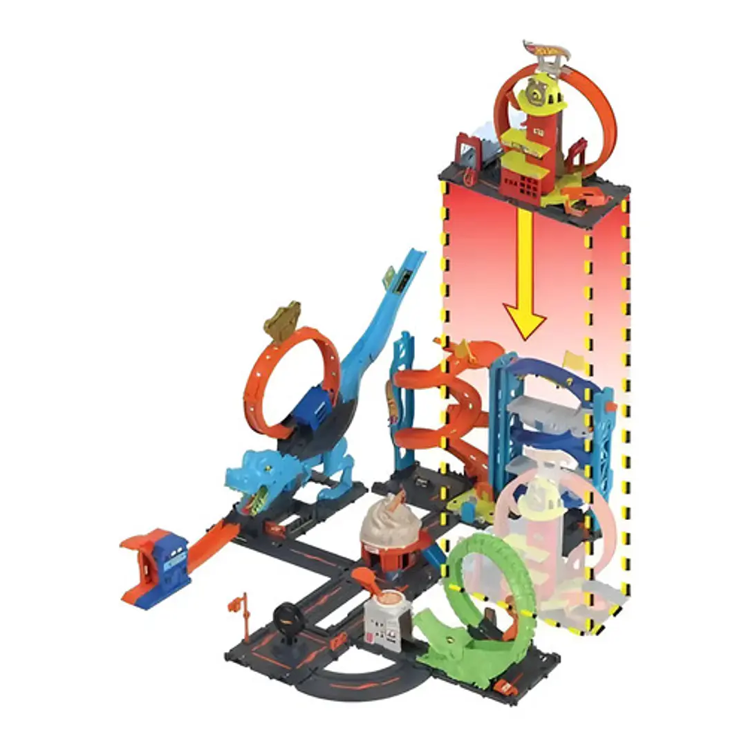 Hot Wheels City Pista De Juguete Súper Estación De Bomberos Multicolor 5