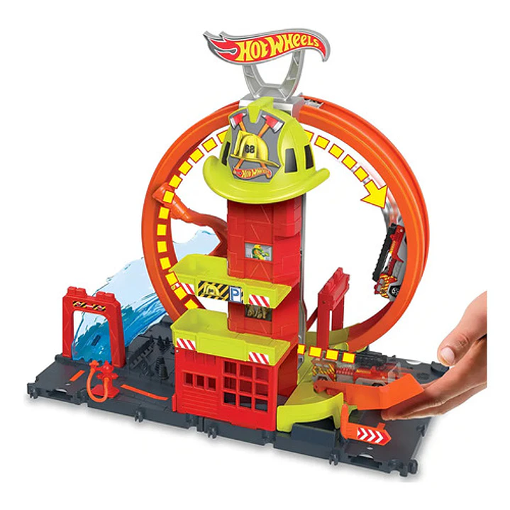 Hot Wheels City Pista De Juguete Súper Estación De Bomberos Multicolor 11