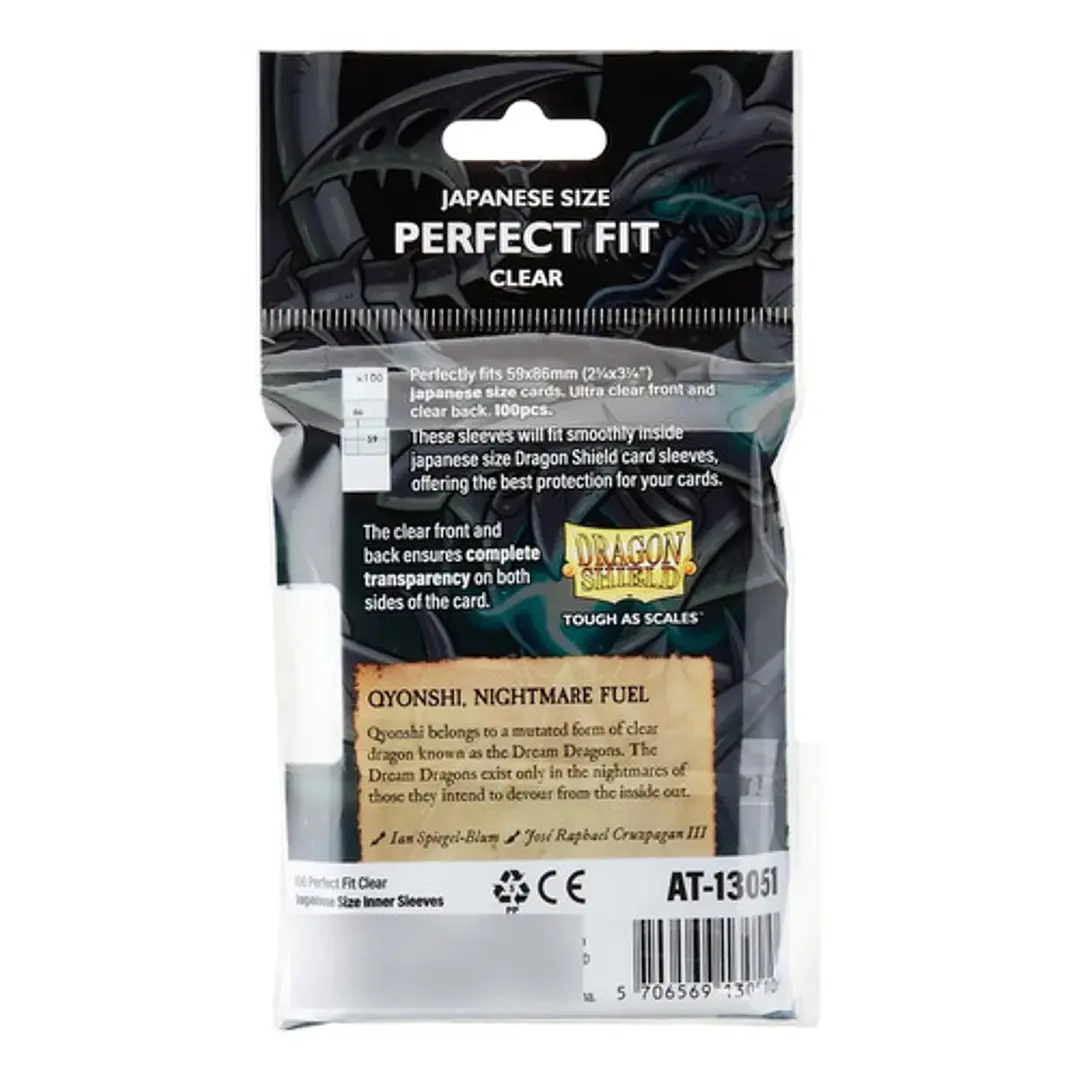 DRAGON SHIELD PERFECT FIT JAPANESE SIZE CLEAR INNER SLEEVES 2
