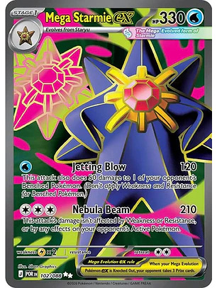 POKEMON TCG MEGA STARMIE EX POR EN 102/088 ME03 FULL ART