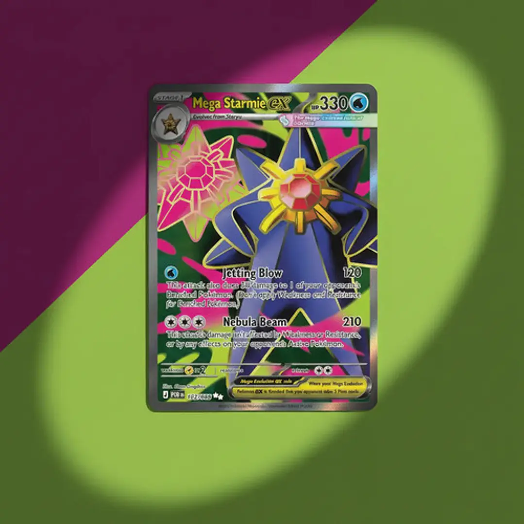 POKEMON TCG MEGA STARMIE EX POR EN 102/088 ME03 FULL ART 4