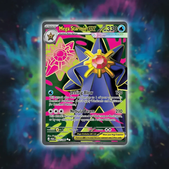 POKEMON TCG MEGA STARMIE EX POR EN 102/088 ME03 FULL ART 5