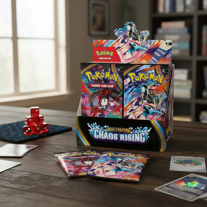 POKEMON TCG MEGA EVOLUTION CHAOS RISING BOOSTER BOX INGLES 4