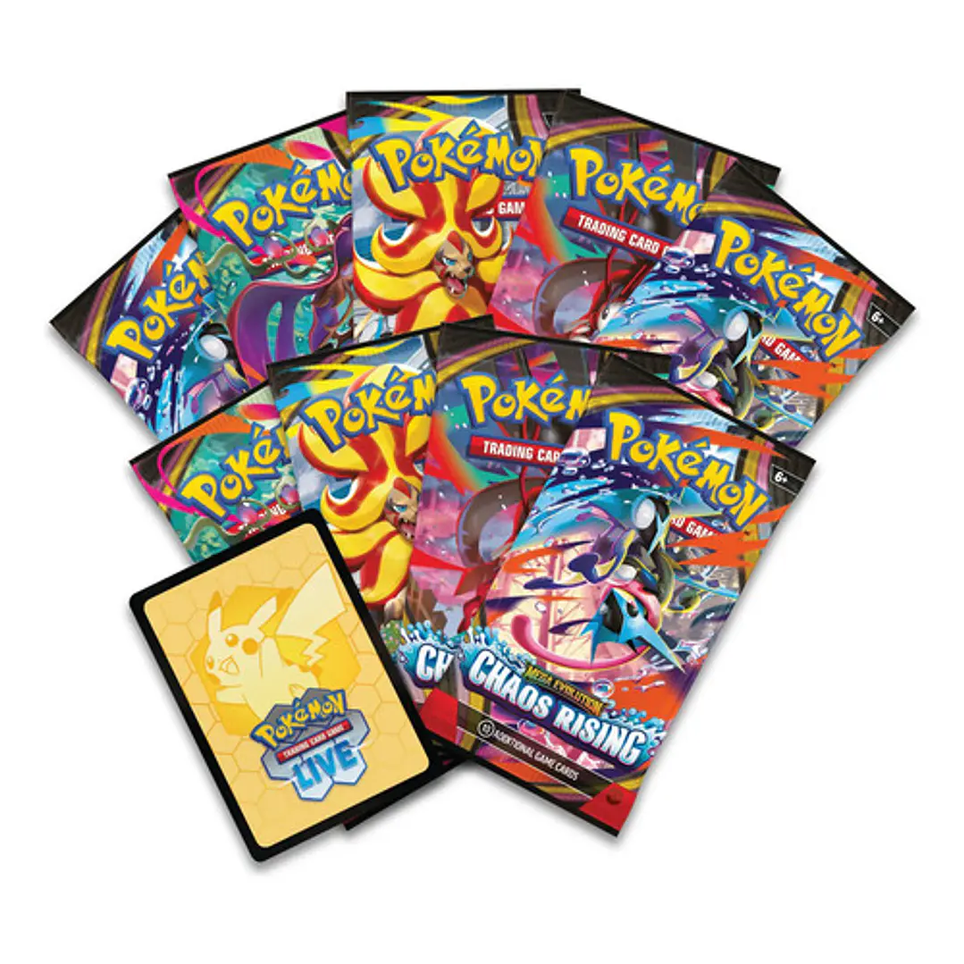 POKEMON TCG MEGA EVOLUTION CHAOS RISING ELITE TRAINER BOX INGLES 8