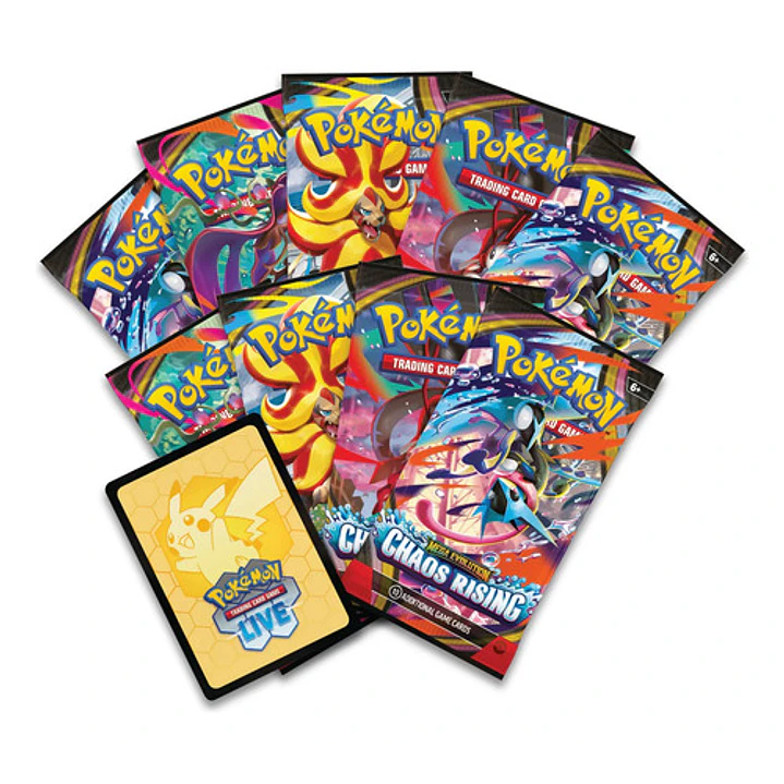 POKEMON TCG MEGA EVOLUTION CHAOS RISING ELITE TRAINER BOX INGLES 8