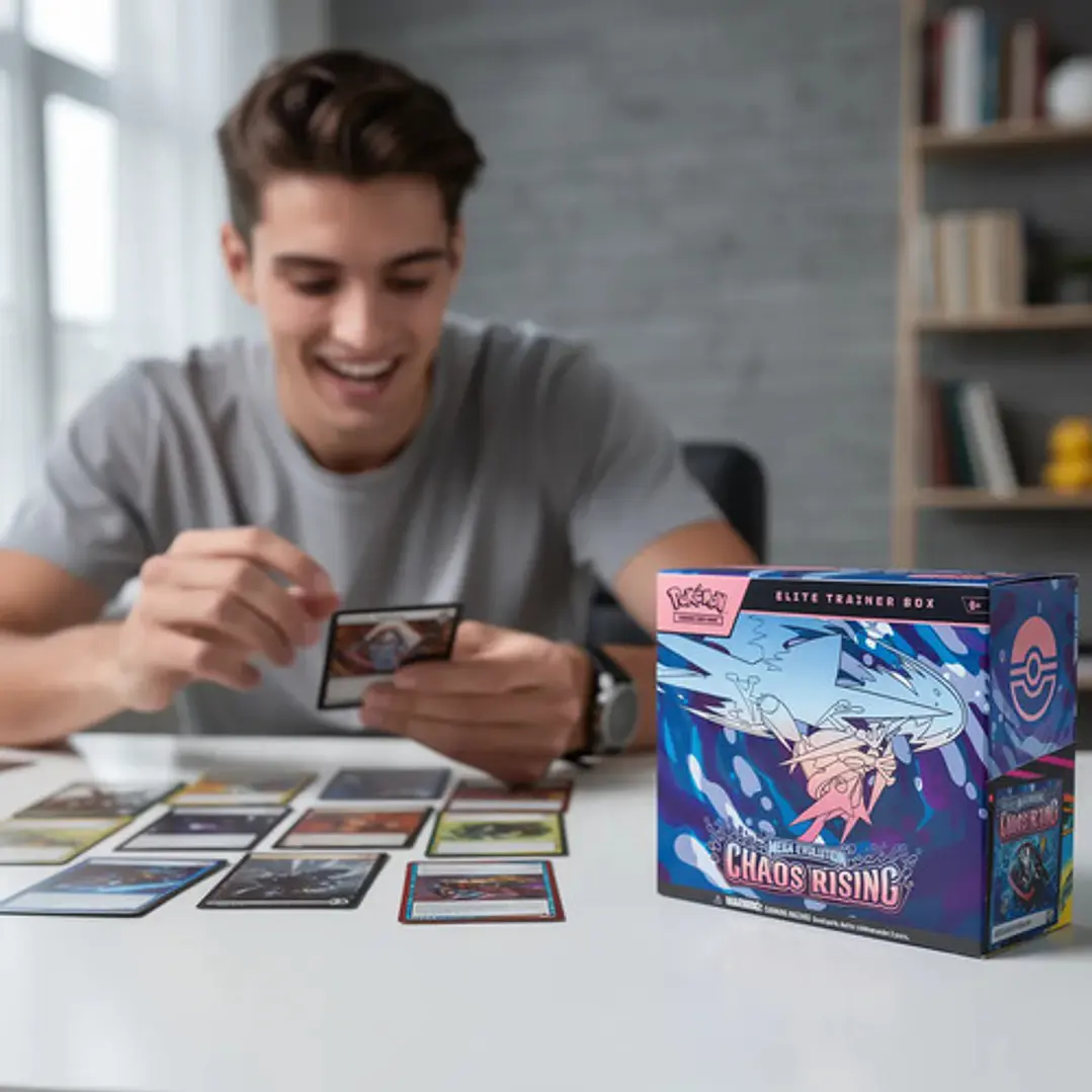 POKEMON TCG MEGA EVOLUTION CHAOS RISING ELITE TRAINER BOX INGLES 10