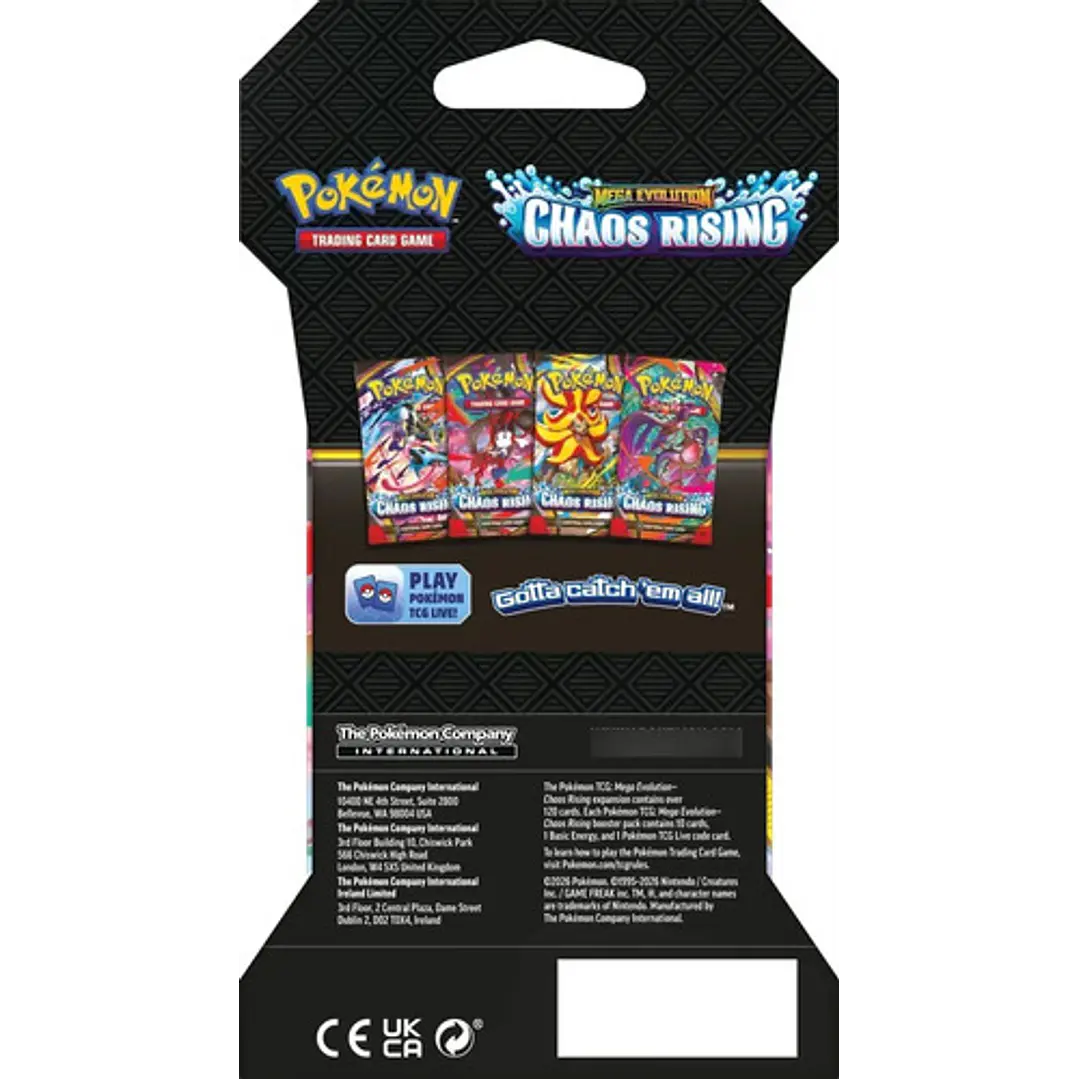 POKEMON TCG MEGA EVOLUTION CHAOS RISING SLEEVED BOOSTER INGLES 3