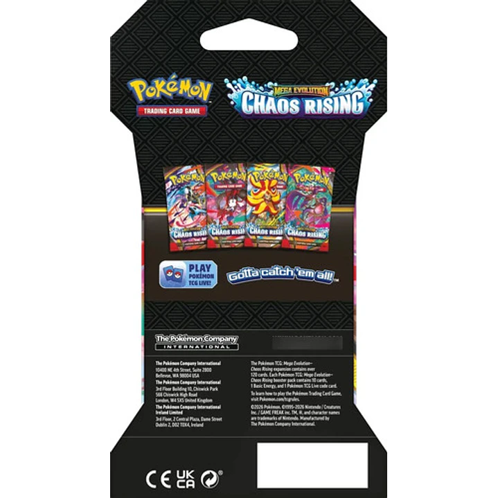 POKEMON TCG MEGA EVOLUTION CHAOS RISING SLEEVED BOOSTER INGLES 3