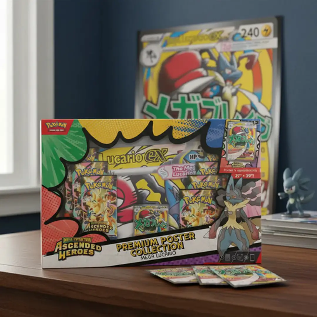 POKÉMON TCG ASCENDED HEROES PREMIUM POSTER COLLECTION MEGA LUCARIO INGLES 6