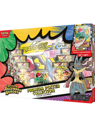 POKÉMON TCG ASCENDED HEROES PREMIUM POSTER COLLECTION MEGA LUCARIO INGLES