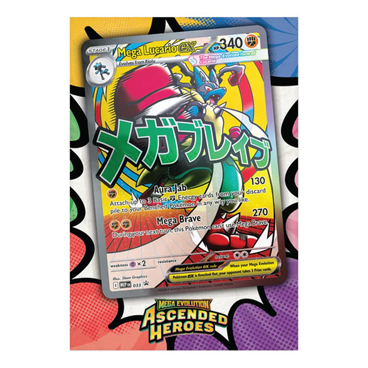 POKÉMON TCG ASCENDED HEROES PREMIUM POSTER COLLECTION MEGA LUCARIO INGLES 3