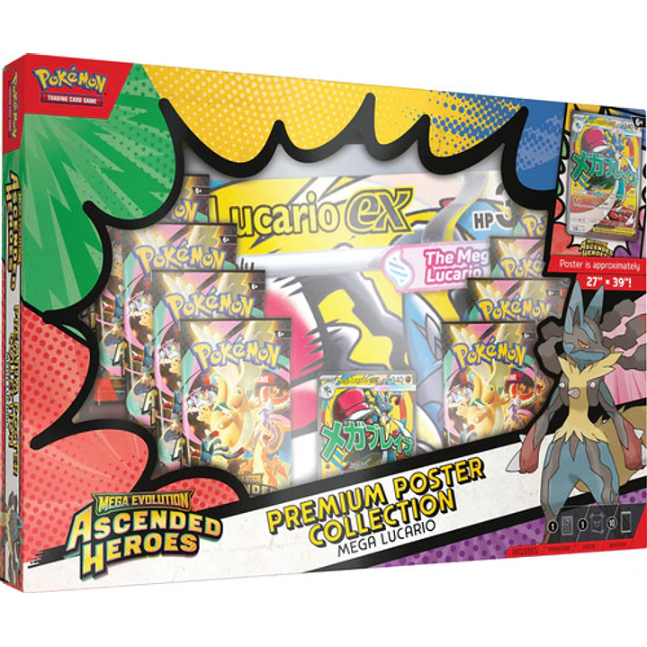 POKÉMON TCG ASCENDED HEROES PREMIUM POSTER COLLECTION MEGA LUCARIO INGLES 7