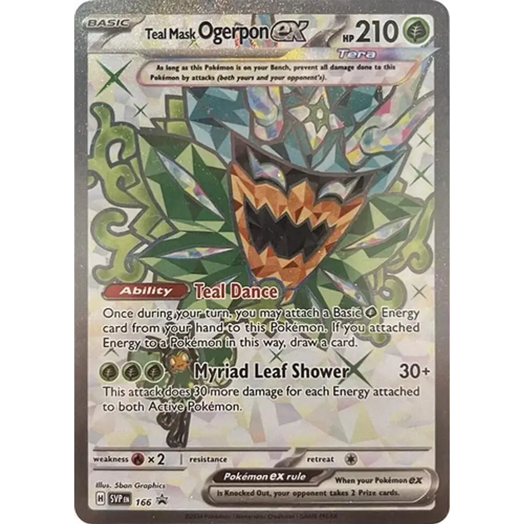 POKÉMON TCG TEAL MASK OGERPON EX SVP 166 ULTRA RARE SCARLET & VIOLET PROMO CARD INGLES 1