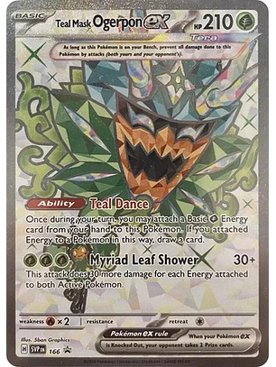 POKÉMON TCG TEAL MASK OGERPON EX SVP 166 ULTRA RARE SCARLET & VIOLET PROMO CARD INGLES