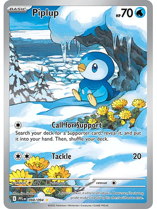 POKÉMON TCG PIPLUP PFL 098/094 ILLUSTRATION RARE PHANTASMAL FLAMES INGLES