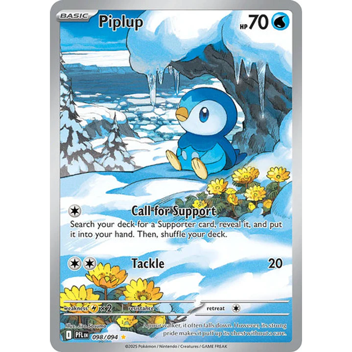 POKÉMON TCG PIPLUP PFL 098/094 ILLUSTRATION RARE PHANTASMAL FLAMES INGLES 1
